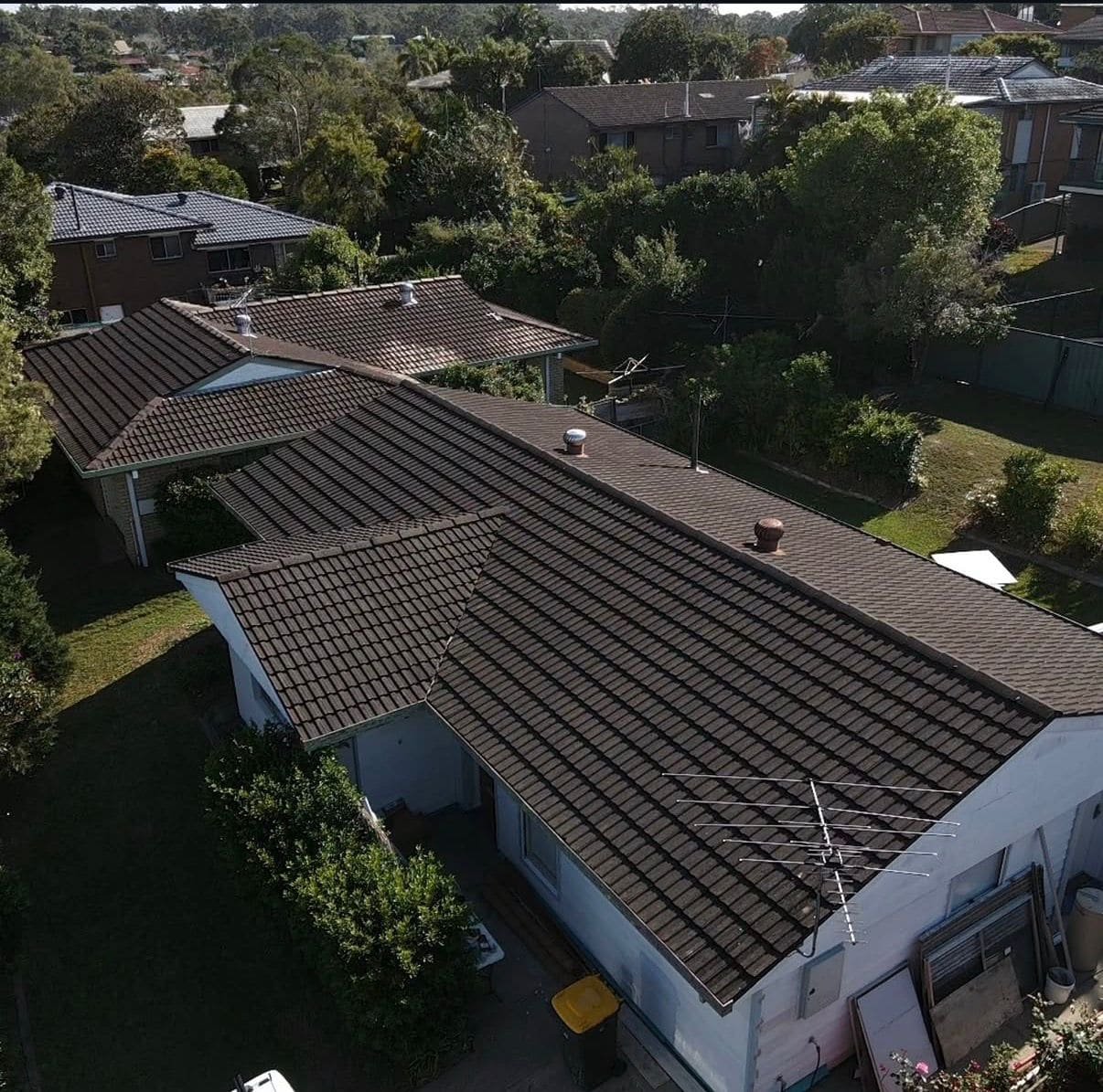Roof after re-coating
