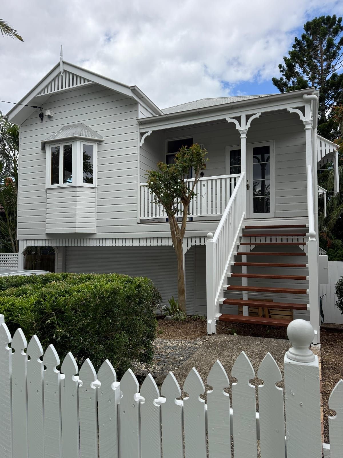 Queenslander home after a full exterior repaint in Brisbane