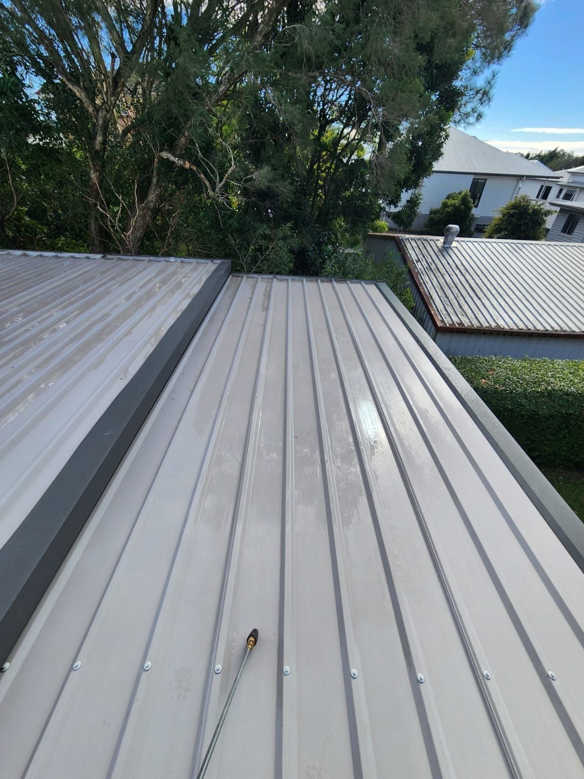 Colorbond metal roof after cleaning